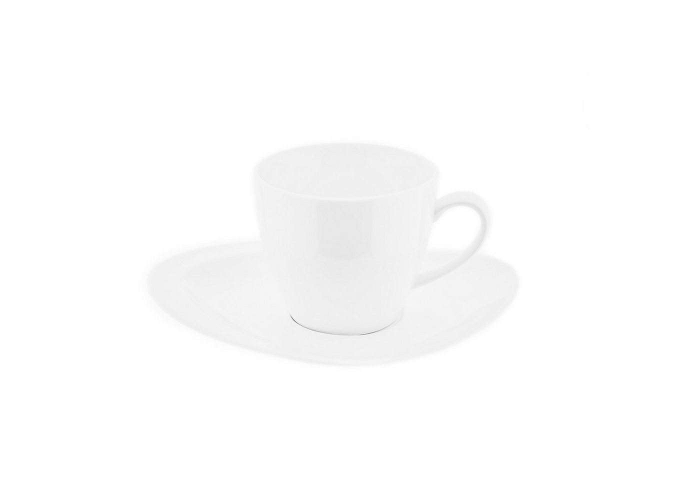 Almina Tasse 12 Tlg. Kaffeetassen-Set Weiß aus Porzellan 200 ml Kaffeeservice von Almina