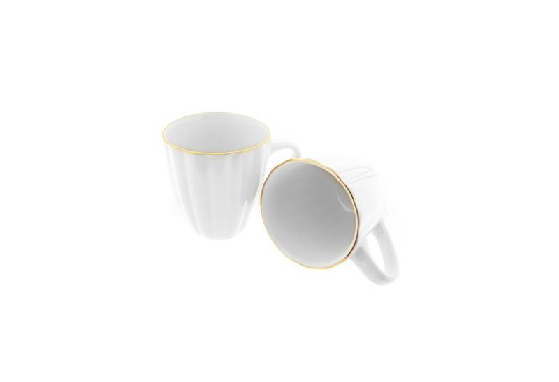Almina Tasse 2 Teliges Set Kaffeetassen-Set Daisy 330 ml aus Porzellan von Almina