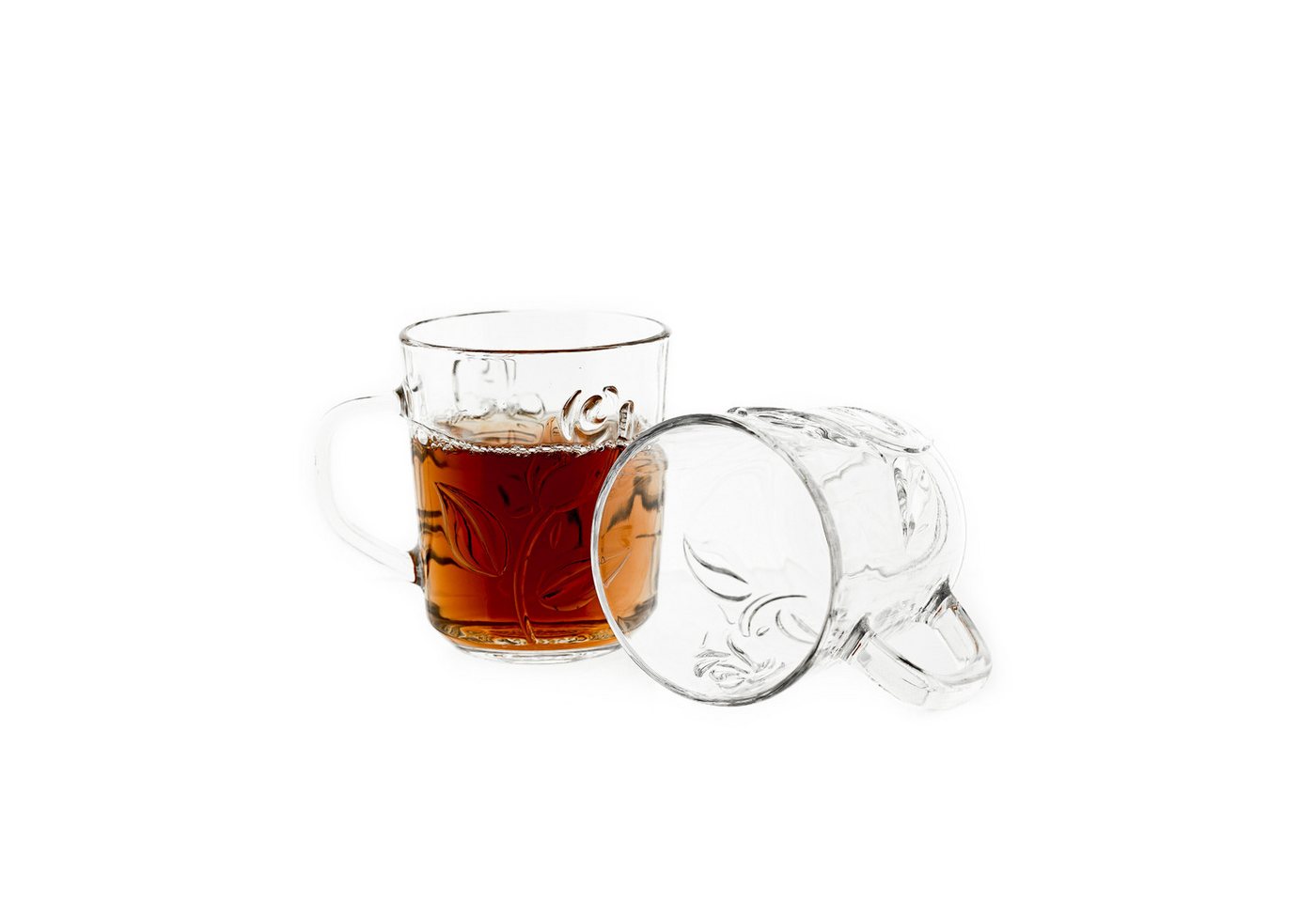 Almina Teeglas Ela 6 Tlg. Gläser-Set mit Rosenmotiv mit Henkel 230 ml von Almina