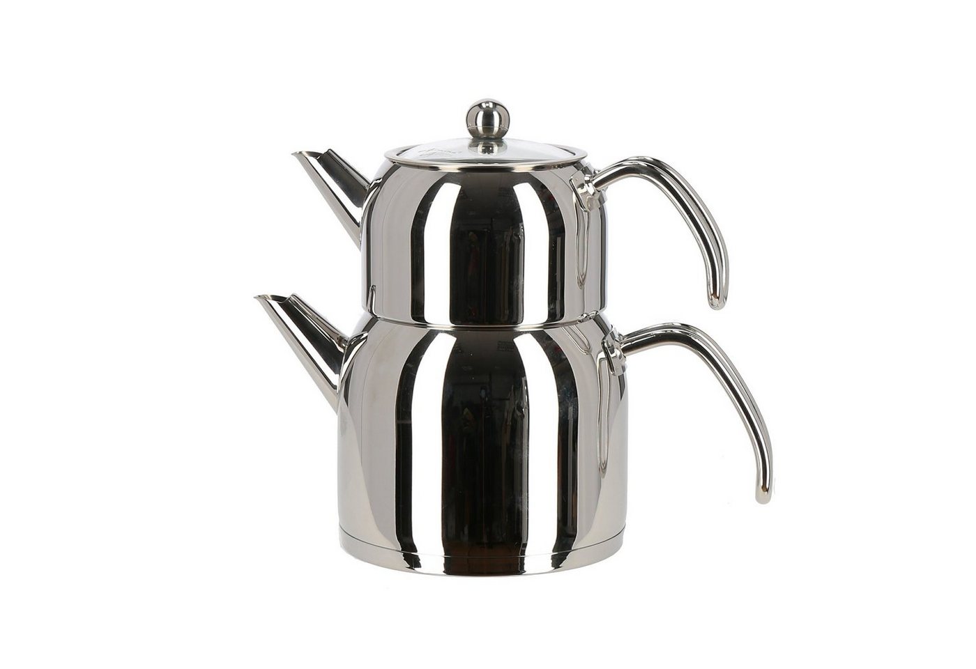 Almina Teekanne Wasser/Tee-Kessel Wasserkessel 2L, Teekessel 1L Griff Silber von Almina