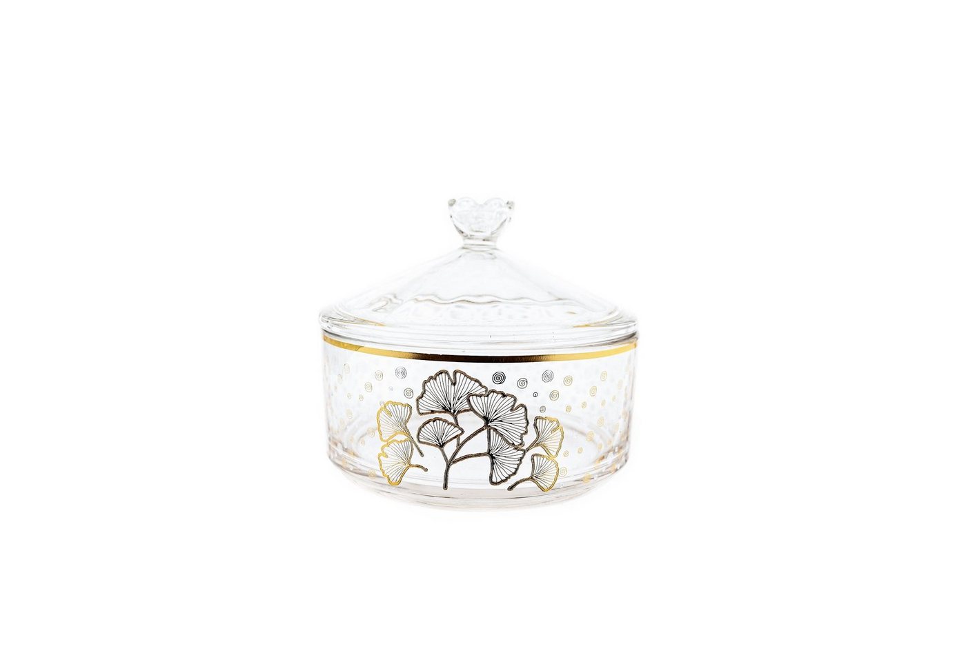 Almina Vorratsglas Bonboniere 2-teilig mit goldenen und silbernen Details von Almina