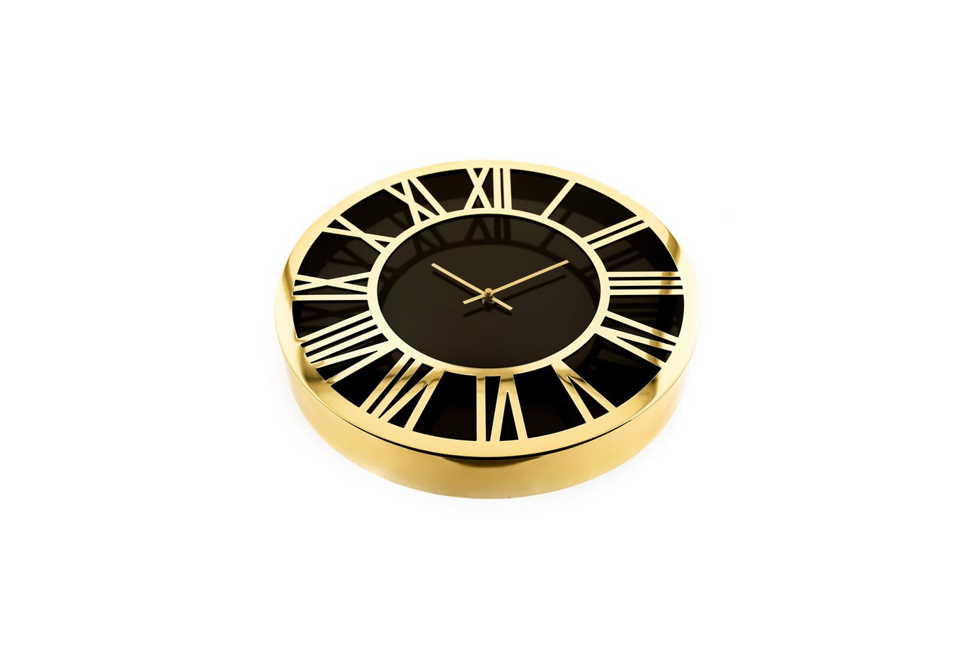 Almina Wanduhr Wanduhr mit Römischen Ziffern ⌀40 cm Schwarz/Gold elegenate Uhr von Almina