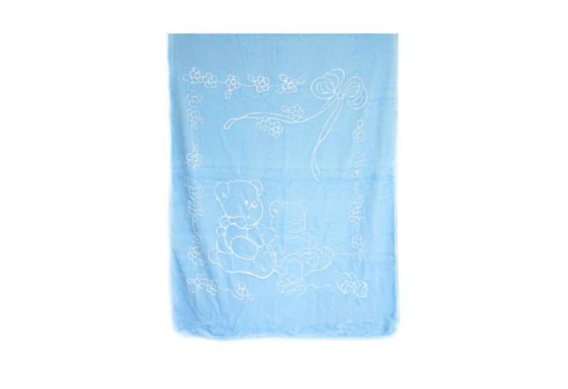 Babydecke 107x137 cm aus 100% Polyester Decke mit Bären und Blumen, Almina von Almina