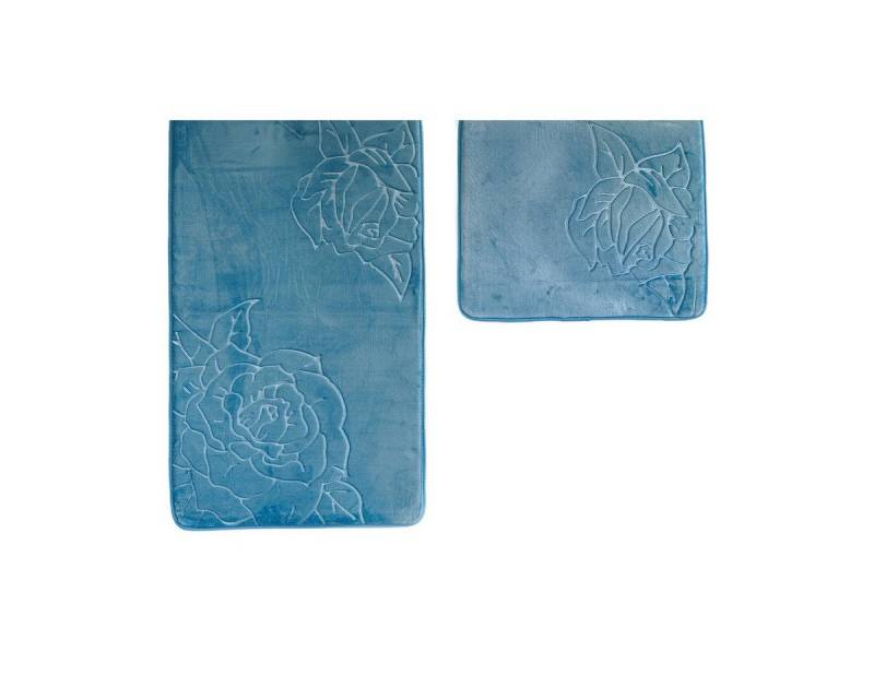 Almina Badematte Premium 2 teiliges Bademattenset aus Polyester Rutschfest Waschbar von Almina