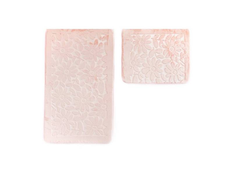 Almina Badematte Premium 2 teiliges Bademattenset aus Polyester Rutschfest Waschbar von Almina