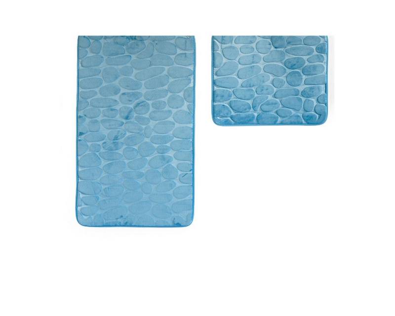 Almina Badematte Premium 2 teiliges Bademattenset aus Polyester Rutschfest Waschbar von Almina