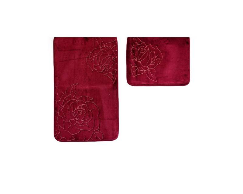 Almina Badematte Premium 2 teiliges Bademattenset aus Polyester Rutschfest Waschbar von Almina