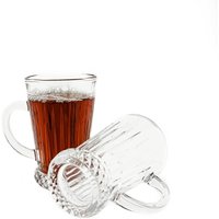 Elegantes 6 Teiliges Set aus Glas Teegläser Trinkgläser Transparent 210 ml von Almina