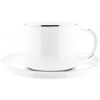Espressotasse 12 Teiliger Mokkatassen-Set aus Porzellan Mokkaservice 100 ml Silber von Almina