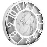 Wanduhr mit Ziffern ?60 cm in Weiß/Silber mit Marmormuster für Ihr Zuhause Wanduhr mit Ziffern ?60 cm in Weiß/Silber mit Marmormuster für Ihr Zuhause von Almina