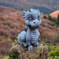 Entzückende Baby Dragon Steinstatue - Handgefertigte Gartendekoration Wetterfeste Outdoor Skulptur Einzigartige Fantasy Dekoration Entzückende Baby Dragon Steinstatue - Handgefertigte Gartendekoration Wetterfeste Outdoor Skulptur Einzigartige Fantasy Dekoration von AlmondStone