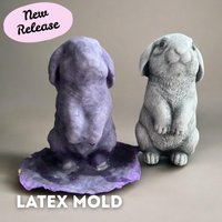 Kaninchen Latexform - Beton Garten Statue Diy Osterhasen Gießform Zement Gips Harz Form Stein Deko von AlmondStone