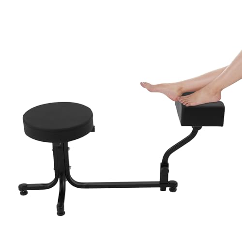 Alnemy Pediküre Hocker mit Fußstütze, Pediküre Fußstütze, Nagel Pediküre Hocker für Spa Beauty Salon (Schwarz) von Alnemy