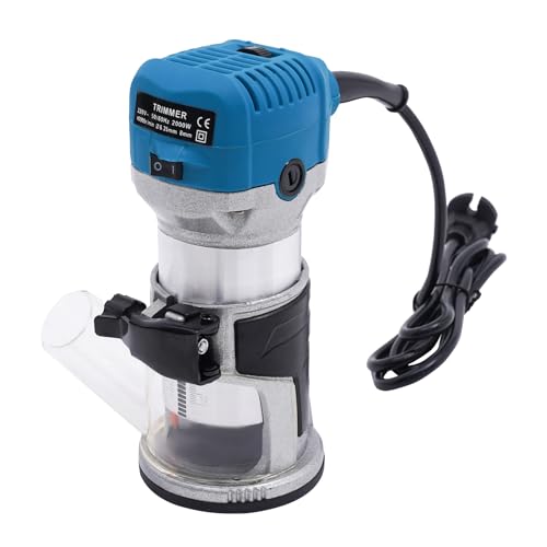 Oberfräse Trimmer Einhandfräse Kantenfräse Holz Fräse Multifunktionsfräse 2200W Kompaktes Router-Kit,Trimmer-Router-Werkzeug für Schnitzen Fräsen MDF von Alnemy