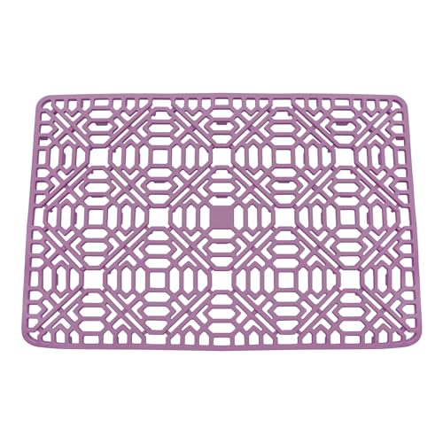 Silikon Spülbeckenmatte, Spülbeckenschutz 30 * 30 * 1.2cm, Abtropfmatte für Obst und Gemüse Schutz, Spülmatte zum Abstellen Trocken von Besteck,rutschfest (Lila, 40 * 27 * 1.2cm) von Alnemy