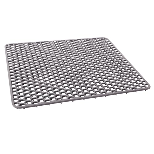 Spülbeckeneinlage Silikon Spülbeckenmatte Spülmatte Abtropfmatte Spülbeckenschutz Sink Mat Spülbecken Schutzmatte zum Abstellen Trocken von Besteck (Dunkelgrau) von Alnemy