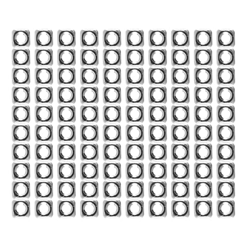 Alnicov 100 UNIDs M3 DIN557 Metrische Mutter Vierkantmutter Edelstahl Für Industriemaschinen Elektrogeräte Silber von Alnicov