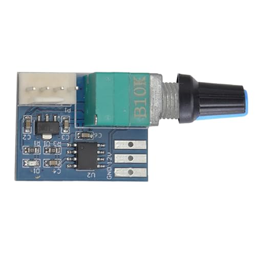 Alnicov 2 PCS Lüfterdrehzahlregler, PWM-Lüftersteuerung, DC 12 V 4-Draht-Thermostat PWM-Controller Drehzahlregler mit Schalter von Alnicov