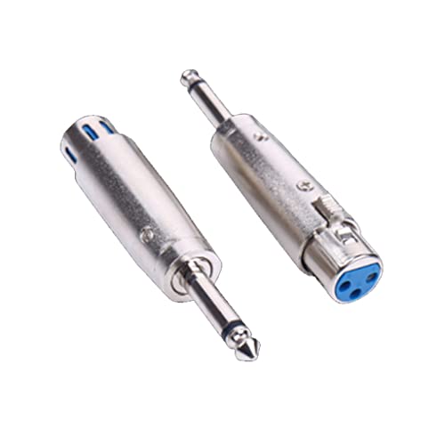 Alnicov 2 STÜCKE 3-polige XLR-Buchse auf 6,35-mm-Mono-Klinkenstecker-Adapter von Alnicov