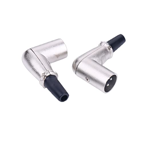 Alnicov 2 x 90-Grad-XLR-Anschluss, 3-poliger Mikrofon-Lautsprecher-Stecker, rechtwinkliger Adapter Mikrofonkabelstecker, Mikrofon-Audio-Buchse Alnicov 2 x 90-Grad-XLR-Anschluss, 3-poliger Mikrofon-Lautsprecher-Stecker, rechtwinkliger Adapter Mikrofonkabelstecker, Mikrofon-Audio-Buchse von Alnicov