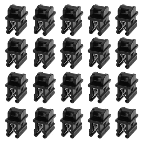 Alnicov 20 Kabelbinder-Clips + Basis-Clips, PA-Kunststoff Und Metall, Kabelmanagement-Organizer, Schwarz, Für Rohre, Dachfenster, Kabelbäume (1 – 3 Mm Blech) von Alnicov