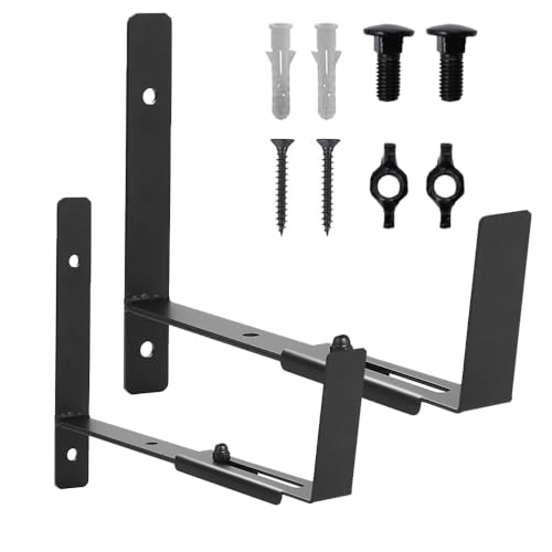 Alnicov 2er-Pack verstellbare Halterungen für Pflanzkästen für Fenster, Blumenkastenhalter für Fenster zur Wandmontage am Balkonfenster, Pflanzkastenhalterung von Alnicov