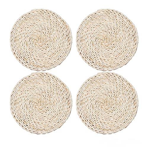 Alnicov 4 handgefertigte gewebte Platzsets, 25 cm, runde Untersetzer, reine natürliche Maisschalen, gewebtes Tischset, handgefertigt, Küche, Esstisch, wärmeisolierte Unterlage Alnicov 4 handgefertigte gewebte Platzsets, 25 cm, runde Untersetzer, reine natürliche Maisschalen, gewebtes Tischset, handgefertigt, Küche, Esstisch, wärmeisolierte Unterlage von Alnicov