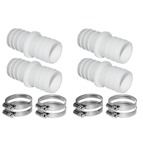 Alnicov 4er-Set Schlauchverbinder 32 mm bis 38 mm Durchmesser mit universellen Edelstahl-Schlauchklemmen, Pool-Schlauchadapter von Alnicov