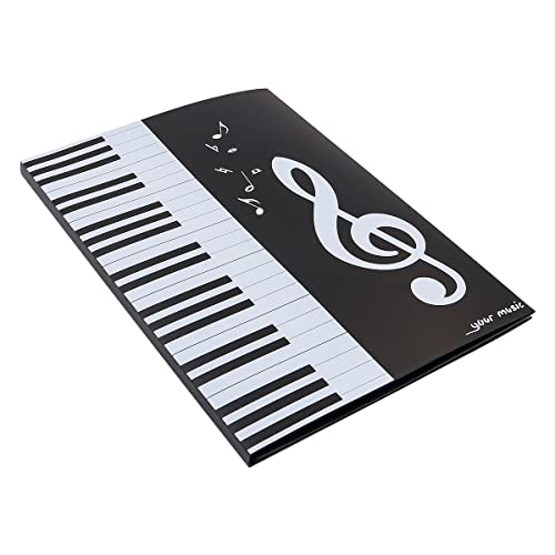 Alnicov A4 Sheet Music Display Folder 4-seitiger, aufklappbarer Ordnerhalter für Notenblätter, die sich beim Spielen eines Instruments entfalten von Alnicov