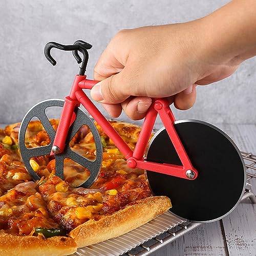 Alnicov Fahrrad-Pizzaschneider, Pizzaschneiderrad, superscharfe Klingen aus Edelstahl, Rot von Alnicov