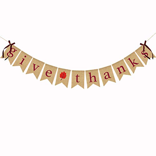 Alnicov Jute-Banner, Danksagungsdekoration, Jute-Banner, Erntedankfest, Dekoration für Happy Thanksgiving Day, Heimdekoration, Partyzubehör, rotes Alphabet von Alnicov