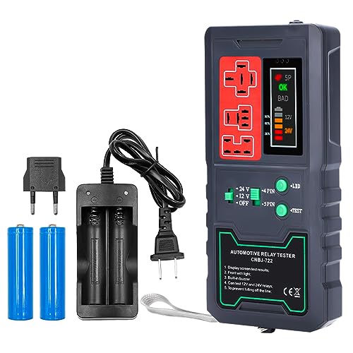 Alnicov Relaistester Automotive mit LED-Anzeige 12 V 24 V elektronischer Kfz-Relaistester Auto-Diagnose-Batterieprüfgerät Alnicov Relaistester Automotive mit LED-Anzeige 12 V 24 V elektronischer Kfz-Relaistester Auto-Diagnose-Batterieprüfgerät von Alnicov