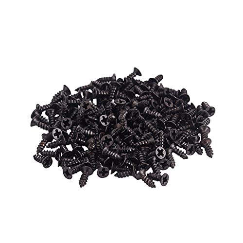 Alnicov Selbstbohrende Holzschrauben, 2 x 6 mm, Schwarz, 100 Stück von Alnicov