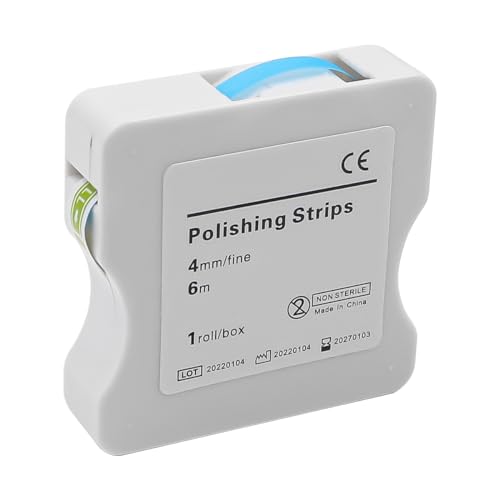 Alnicov Zahnschleifpapier, Zahnpolierstreifen, 4 mm Breite, 6 m/Rollen/Box, Zahnschleifpapier, Interdental-Schleifwerkzeuge zum Polieren von Zähnen von Alnicov