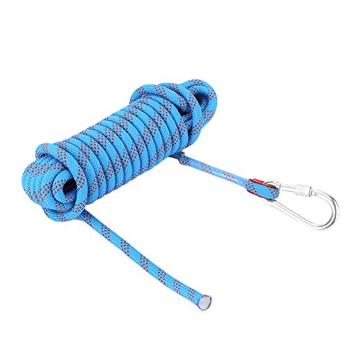 12mm Panchute Cord Nylon Paracord Fallschirmcord mit genähter Schnalle und Karabiner für Bergsteigen(10m) von Alomejor