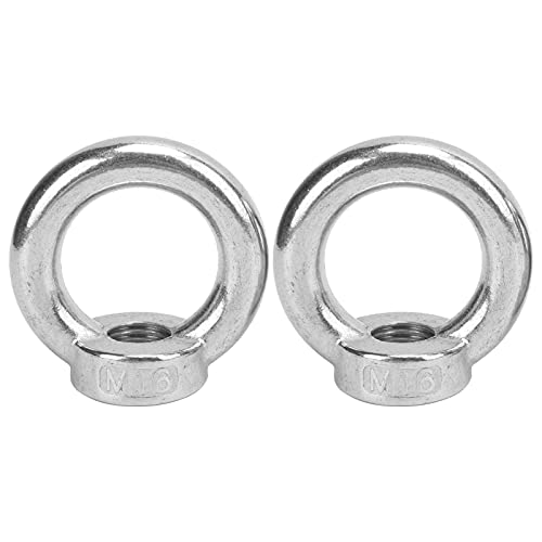 Alomejor 2 STÜCKE Ringmuttern M16 M20 M24 Edelstahl Ringmuttern Weibliche Ringschraube für Ozeanindustrie Schnellboote Motorboote(M16) von Alomejor