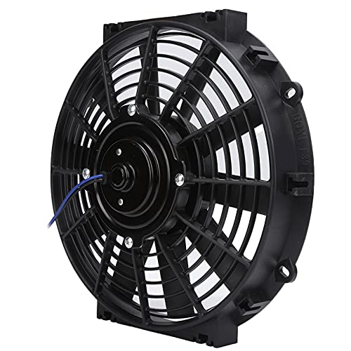 Alomejor 10 In Slim Electric Cooling Lüfter Kühler 2100 U/min 80W Leistungsfähig für Automatische Motor, A/C -System Universal, Schwarz von Alomejor