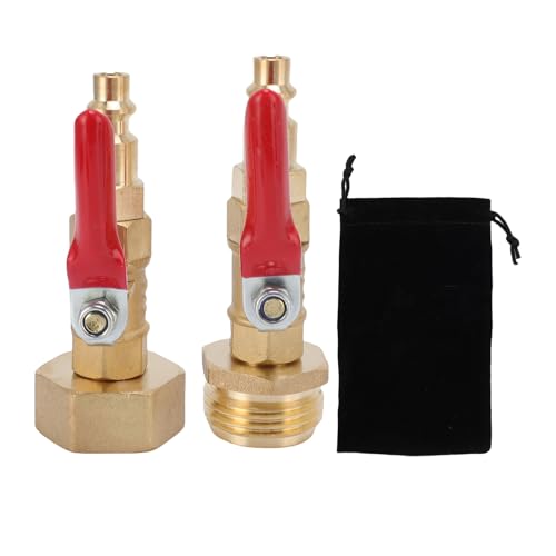 Alomejor 2 PCs RV Messing Winters Blowout -Adapter mit Schnellverbindungs ​​-Stecker -Ballventil aus Robustem Messing für Bootsanhänger Hergestellt von Alomejor