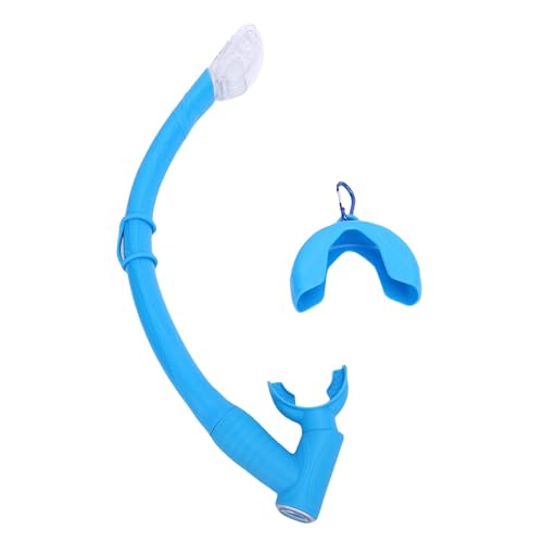 Alomejor 2 in 1 Silikon Freitivsting Schnorchel -Rohr mit Einem Strecke Abflussventil Flexibel Biege, Robuster Kompakt für Tauchen, Flexibler Faltbarer Schnorchel Zum Speerfischen (Blue) von Alomejor