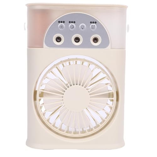 Alomejor 250 Ml Wasser 3 -Geschwindigkeit Verstellbarer USB -Luftkühler, Desktop Kühllüfter, Tragbarer Luftkultived Luftbefeuchter Nachtlicht, Multifunktionelle Kühllösung, Smart Timer für Energie von Alomejor