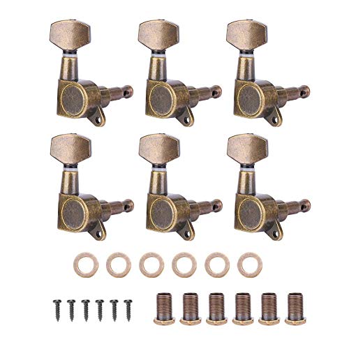 Alomejor 6er Set Gitarren Stimmwirbel Mechaniken aus Kupfer-Zink-Legierung f¨¹r Akustik Gitarren E-Gitarre Gevoline Accessoires von Alomejor