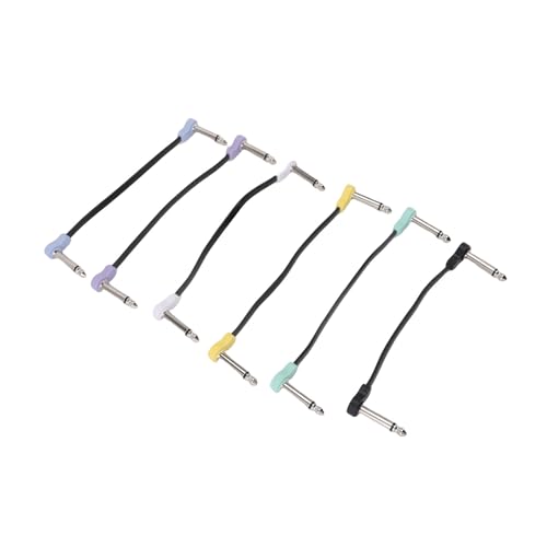 Alomejor 6pcs Flexible Gitarren -Patch -Kabel mit Rechtwinkligen Anschlüssen für Geräte von 16 Cm 6,35 Mm 1/4 Zoll für Musiker Alomejor 6pcs Flexible Gitarren -Patch -Kabel mit Rechtwinkligen Anschlüssen für Geräte von 16 Cm 6,35 Mm 1/4 Zoll für Musiker von Alomejor