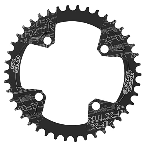 Alomejor Aluminiumlegierung 104BCD -Kurbelkette mit Einzigartigem Zähnen Design für Glatte Fahrt auf Holprigen Straßen (Black) von Alomejor