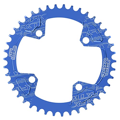 Alomejor Aluminiumlegierung 104BCD -Kurbelkette mit Einzigartigem Zähnen Design für Glatte Fahrt auf Holprigen Straßen (Blue) von Alomejor