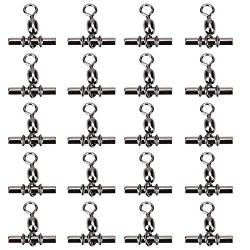 Alomejor Angeln Wirbel Anschluss Kupfer Angeln Crimp Swivel Kreuzlinie Kran Swivel T-Form Karabinerhaken Line Connector(2/0#) von Alomejor
