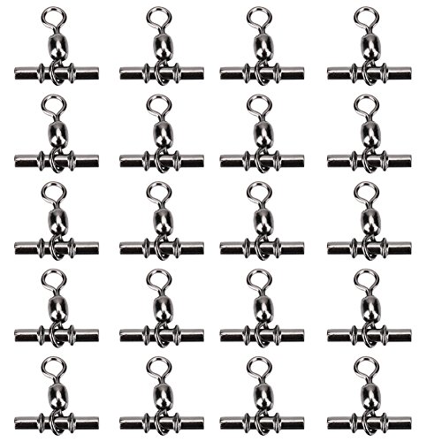 Alomejor Angeln Wirbel Anschluss Kupfer Angeln Crimp Swivel Kreuzlinie Kran Swivel T-Form Karabinerhaken Line Connector(2#) von Alomejor
