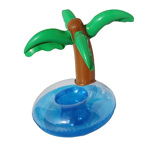 Alomejor Aufblasbare Kokosnussbaumform -Getränke Float Cup Coaster für Pool Beach, Premium -PVC Material von Alomejor