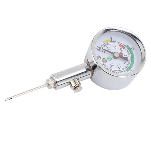 Alomejor Balldruckwerkzeug Genauer Analoges Luftmessgerät für Fußball -Fußballvolleyball, Hartes Metallgehäuse für die Sportliche Umgebung (Basisversion) von Alomejor