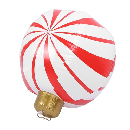 Alomejor Bonbonform -Design Aufblasbare Weihnachts -dekorierte Ball -Ornament -PVC -Material für Rasen Im Freien Im Freien Im Freien (Modell C Red Stripes) von Alomejor
