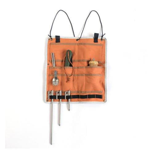 Alomejor Camping -Hanging -Organisator, Multifunktional -Leinwand -Taschenorganisator mit Befestigungsbändern Zum Camping -Wandern von Alomejor